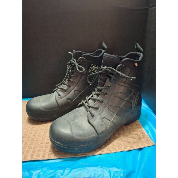Bogs Mens Turf Stomper Size 13 Black Work Boots - Picture 1 of 9